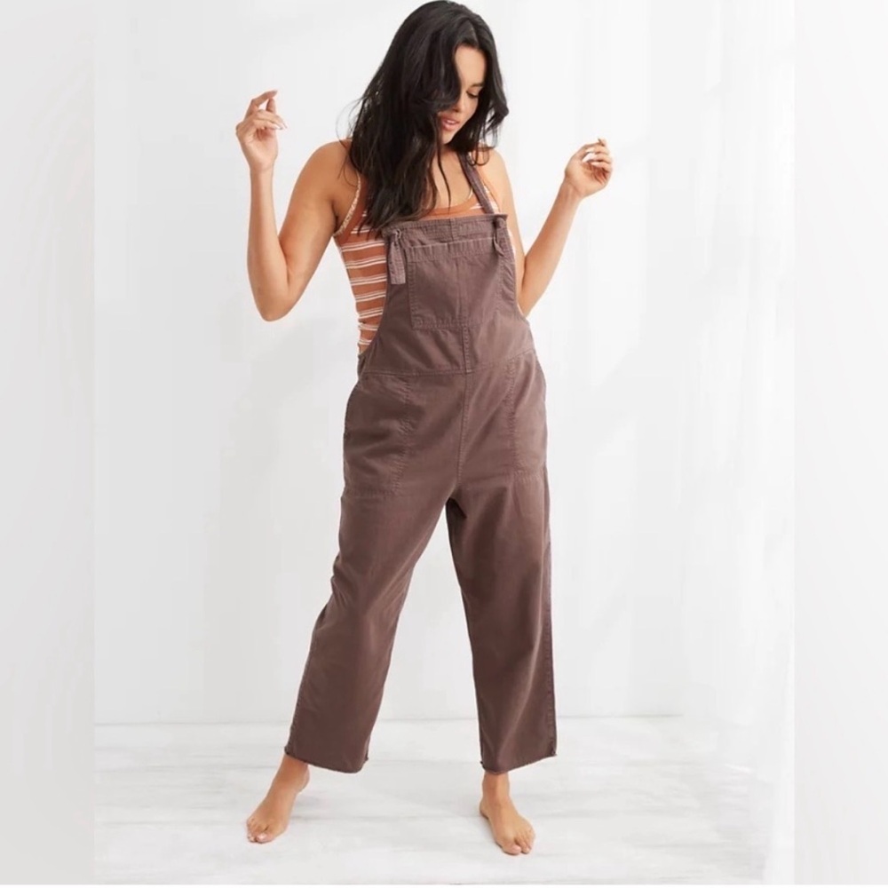 aerie Brown Women's Denim Overalls - Rustic Casual